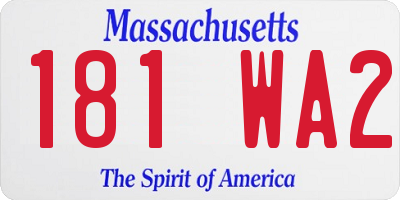 MA license plate 181WA2