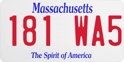 MA license plate 181WA5