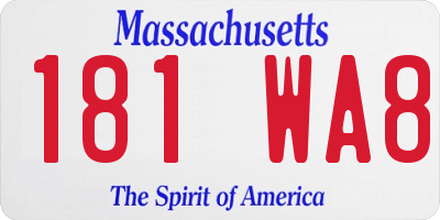MA license plate 181WA8
