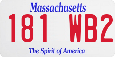 MA license plate 181WB2