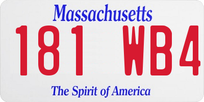 MA license plate 181WB4