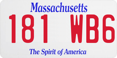 MA license plate 181WB6