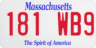 MA license plate 181WB9