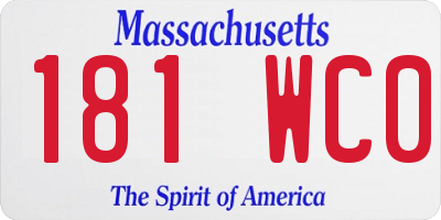 MA license plate 181WC0