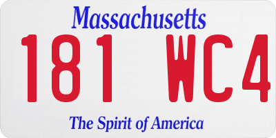 MA license plate 181WC4