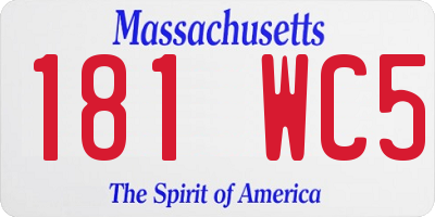 MA license plate 181WC5