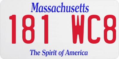 MA license plate 181WC8