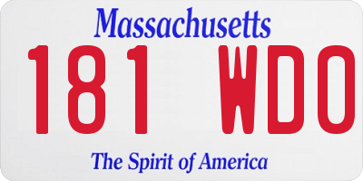 MA license plate 181WD0