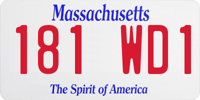 MA license plate 181WD1