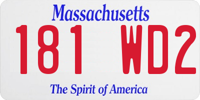 MA license plate 181WD2