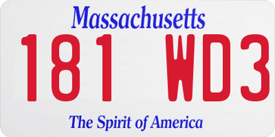 MA license plate 181WD3