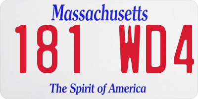 MA license plate 181WD4