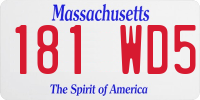MA license plate 181WD5