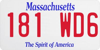 MA license plate 181WD6