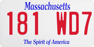 MA license plate 181WD7