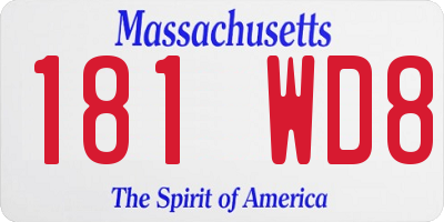 MA license plate 181WD8
