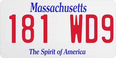 MA license plate 181WD9