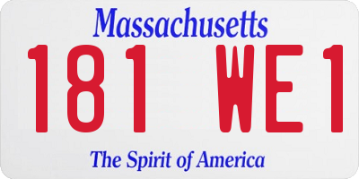 MA license plate 181WE1
