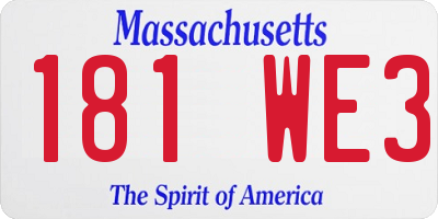 MA license plate 181WE3
