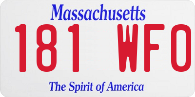 MA license plate 181WF0
