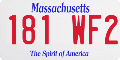 MA license plate 181WF2