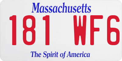 MA license plate 181WF6