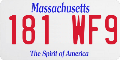 MA license plate 181WF9