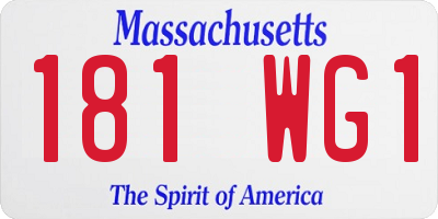 MA license plate 181WG1