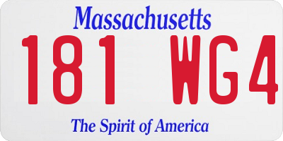 MA license plate 181WG4