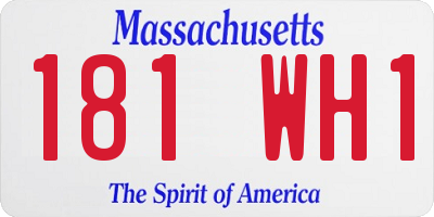 MA license plate 181WH1