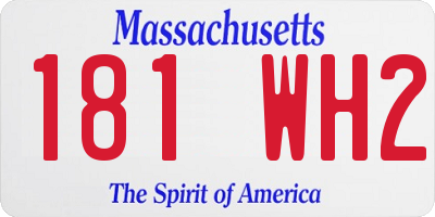 MA license plate 181WH2