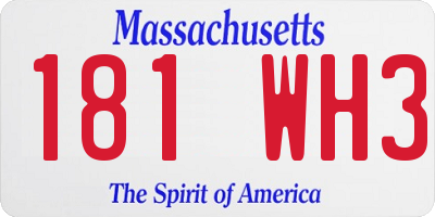 MA license plate 181WH3