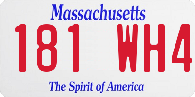 MA license plate 181WH4