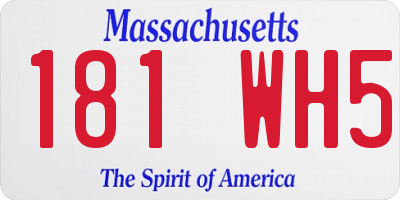 MA license plate 181WH5