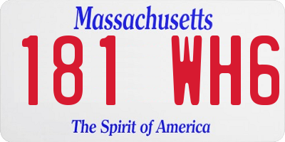 MA license plate 181WH6
