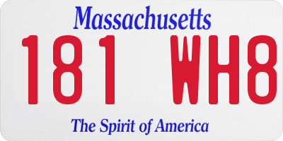 MA license plate 181WH8