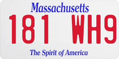 MA license plate 181WH9