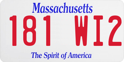 MA license plate 181WI2