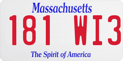 MA license plate 181WI3