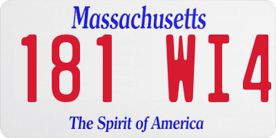 MA license plate 181WI4