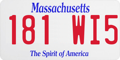 MA license plate 181WI5