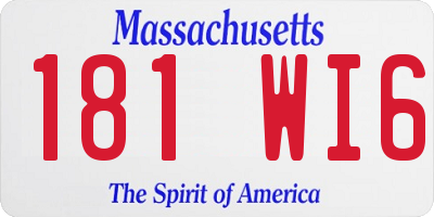 MA license plate 181WI6