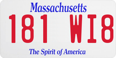 MA license plate 181WI8