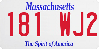 MA license plate 181WJ2