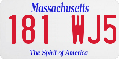 MA license plate 181WJ5