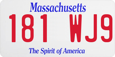 MA license plate 181WJ9