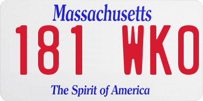 MA license plate 181WK0