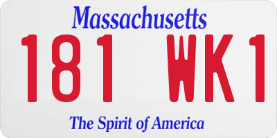 MA license plate 181WK1