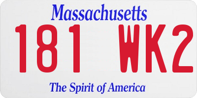 MA license plate 181WK2