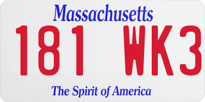 MA license plate 181WK3